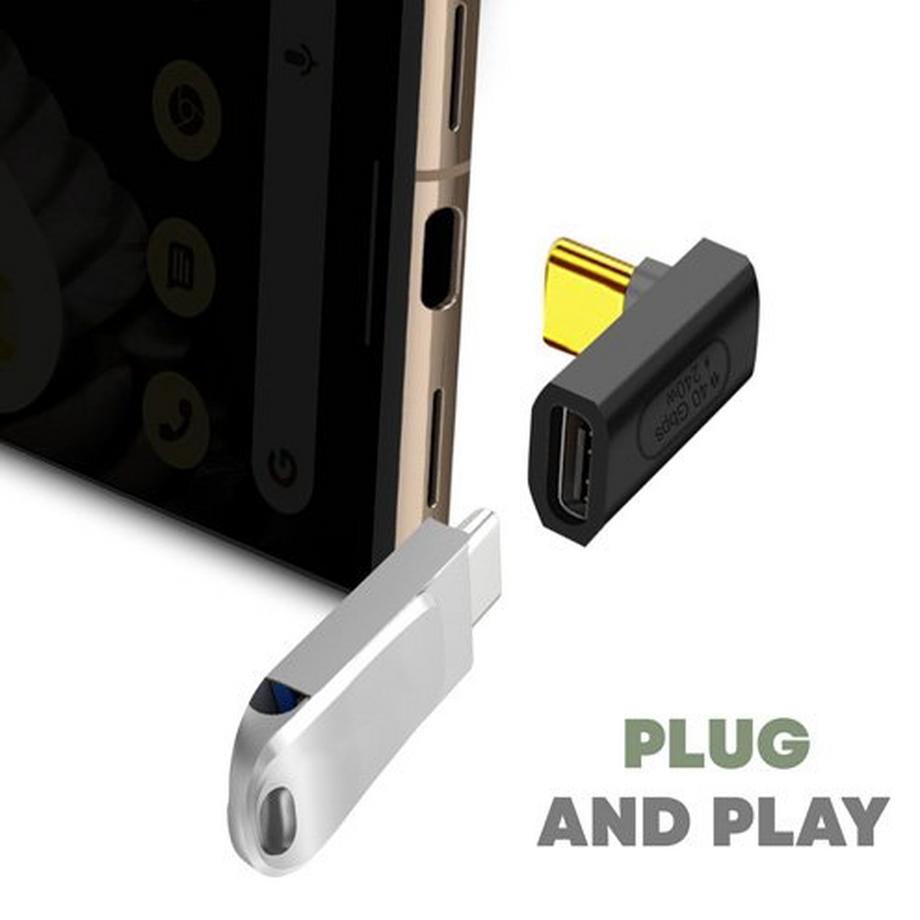 Avizar  Adaptateur USB-C Coudé 240W 40Gbs 