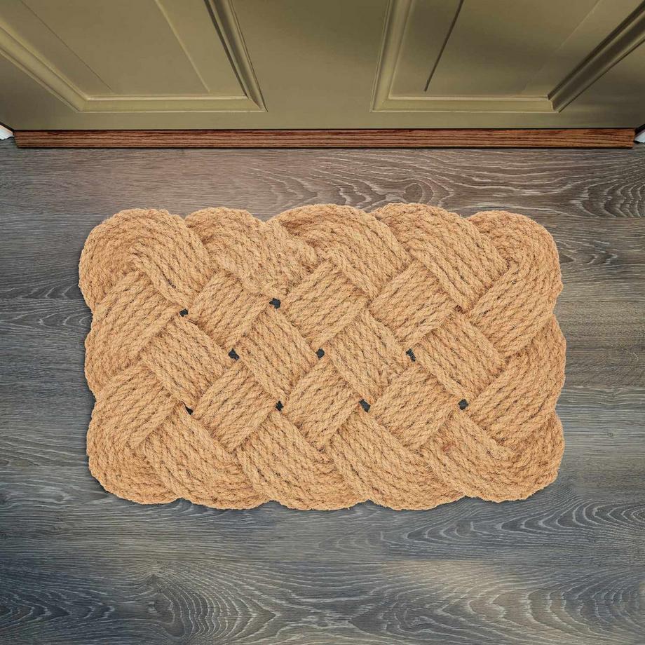 Northix Geknüpfter Kokosteppich in Naturfarbe  