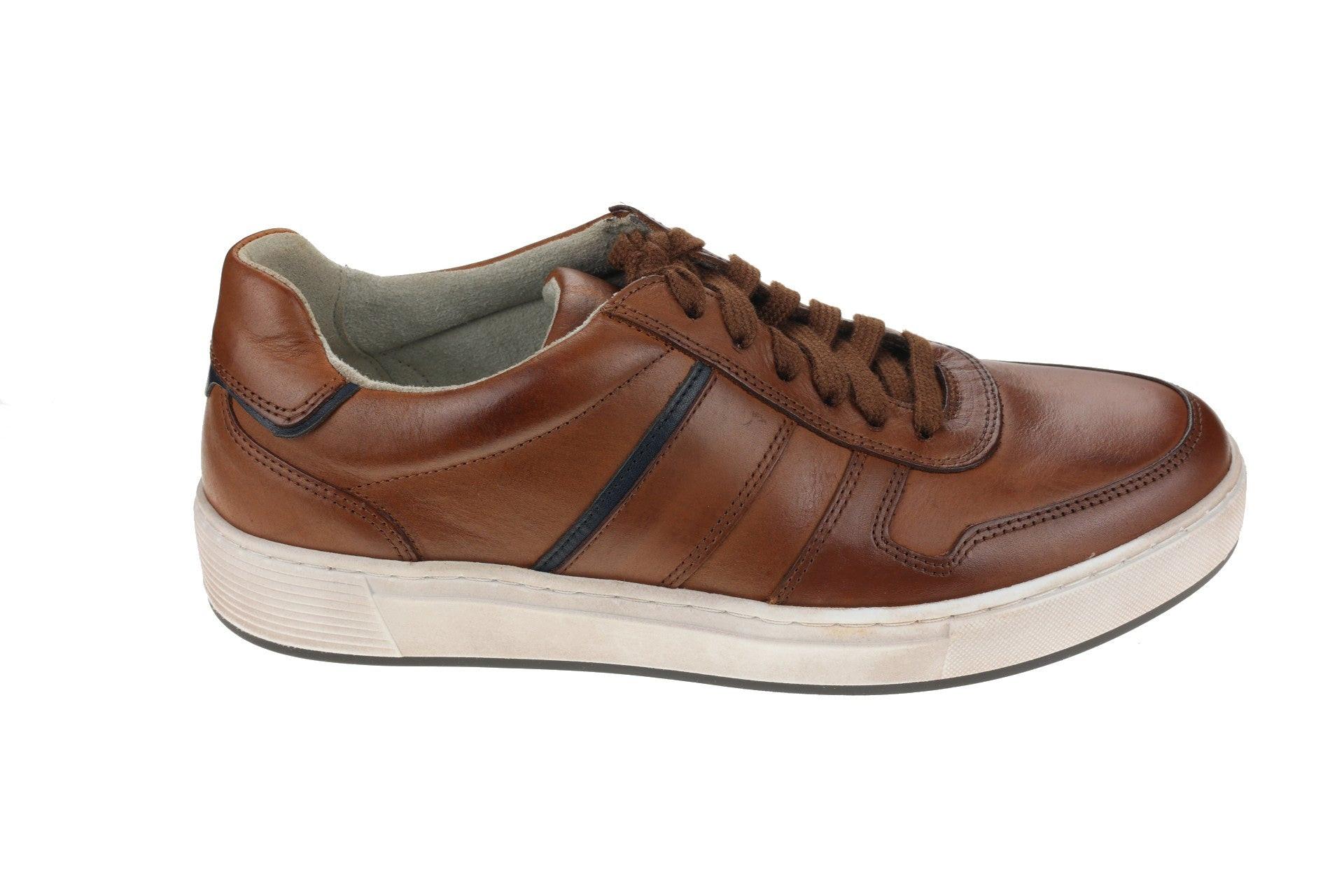 Image of Leder Sneaker Herren Braun 46