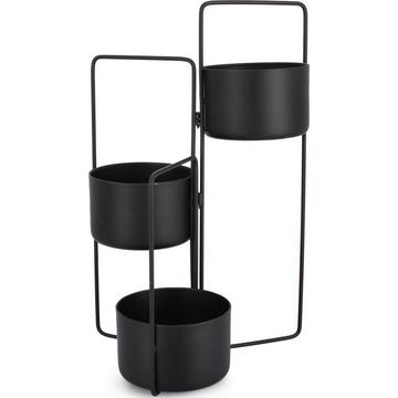 Porte-plantes Keyra 3 places noir