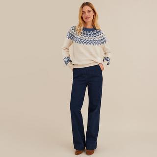 La Redoute Collections  Jacquard-Pullover mit rundem Ausschnitt 