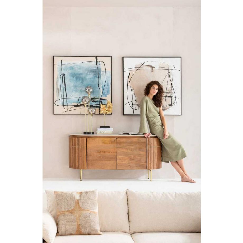 KARE Design Quadro incorniciato Dust blue 100x100  