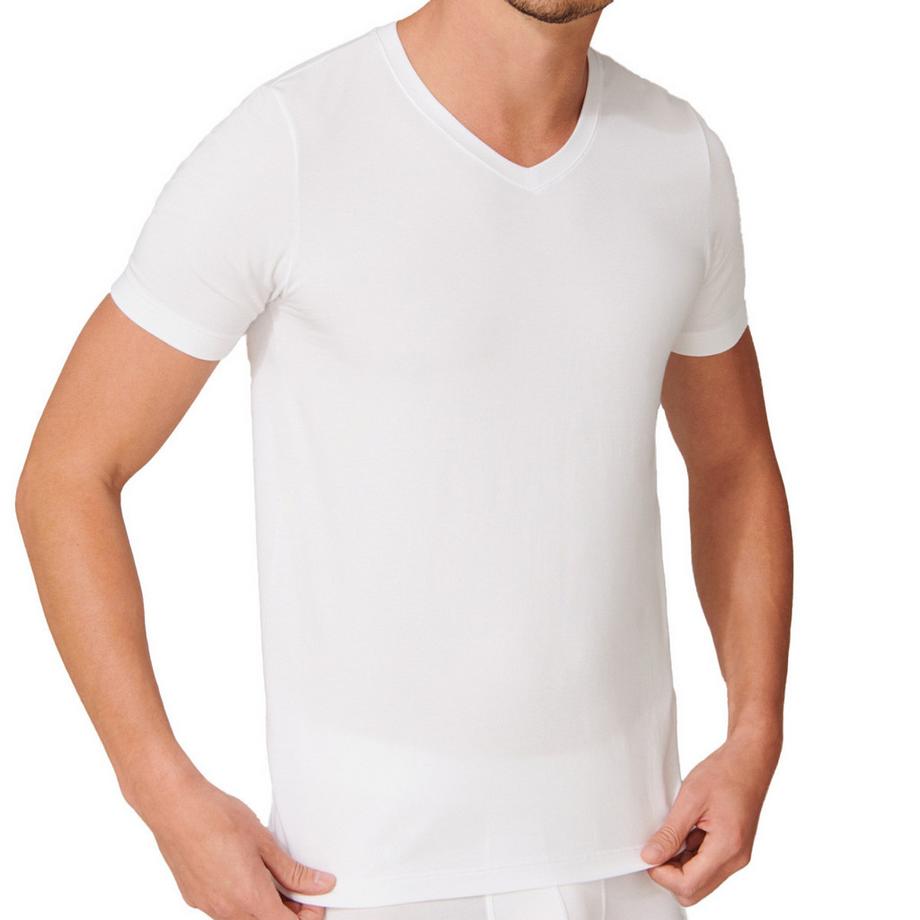 Schiesser Long Lift Soft 2er Pack Kurzarm Unterhemd V-Ausschnitt  