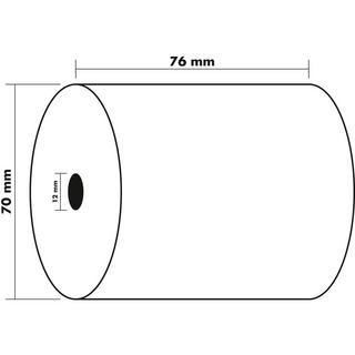 Exacompta Kassenrolle 76mm x 40m, 1-lagig, Offset extraweiß 60g - x 50  