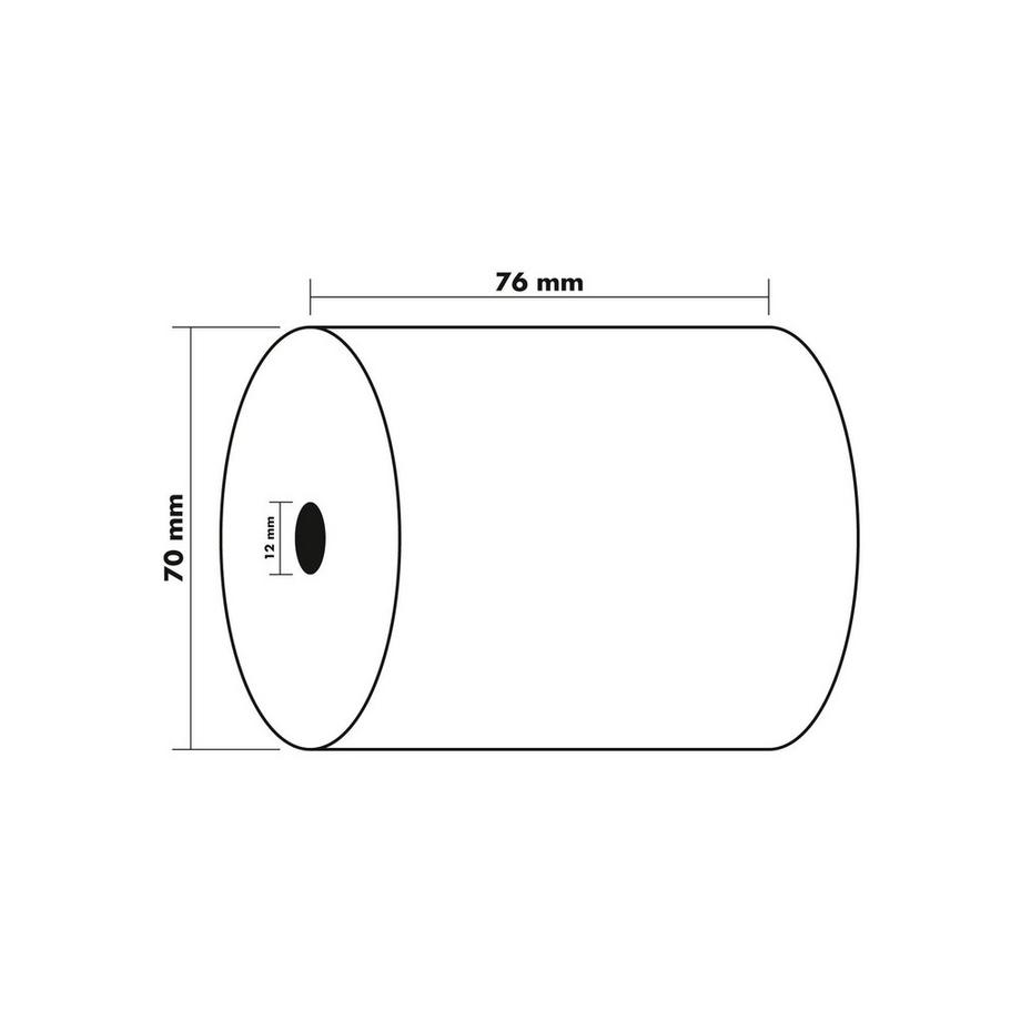 Exacompta Rotolo per scontrini 76x70x12x44 - 1 piega offset extra-bianco 60g/m - x 50  