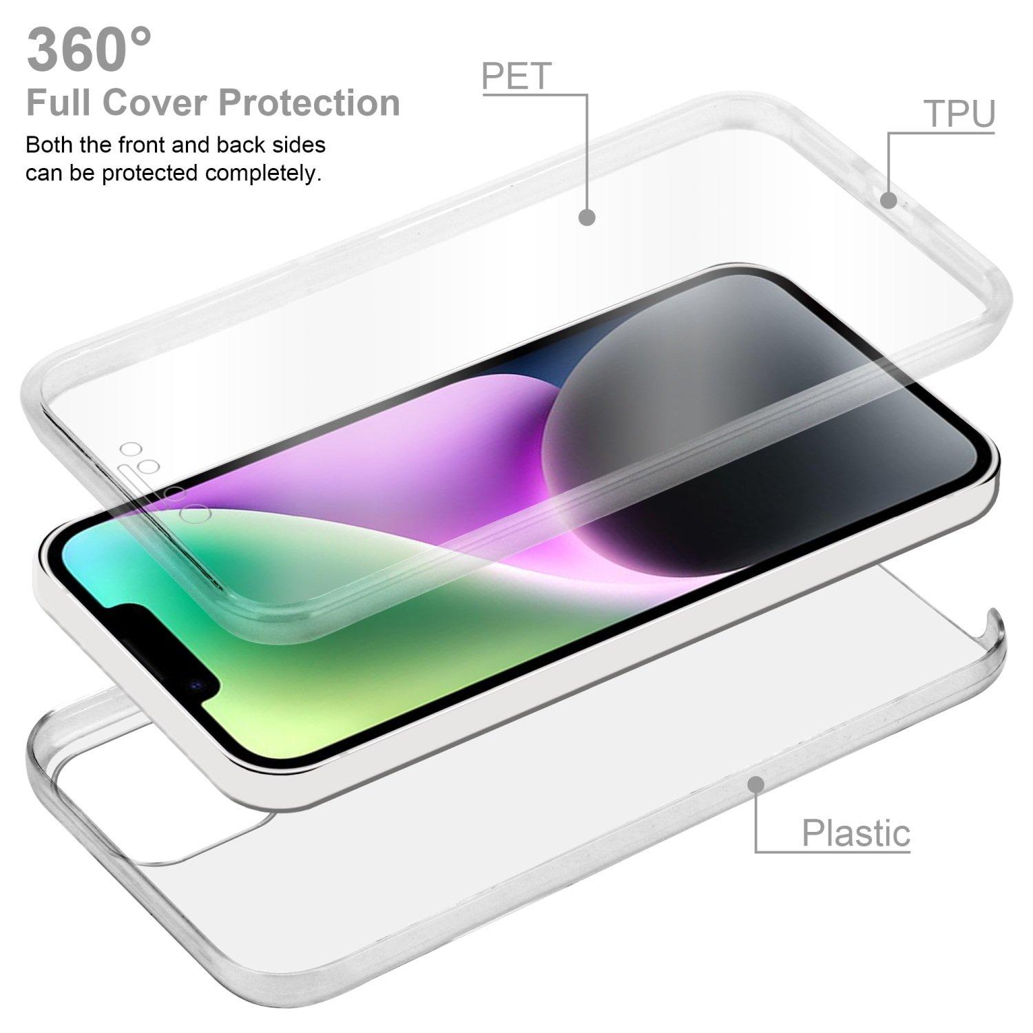 Cadorabo  Housse compatible avec Apple iPhone 14 PLUS - 360° Full Body Coque de protection - Protection frontale et dorsale, protection intégrale avec protection d'écran 