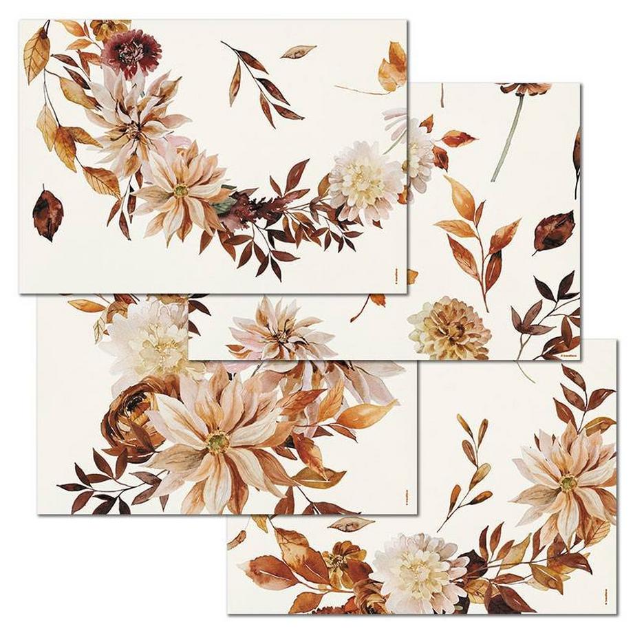 Sets de table en papier AUTUMN LEAVES 4 x 12 feuilles