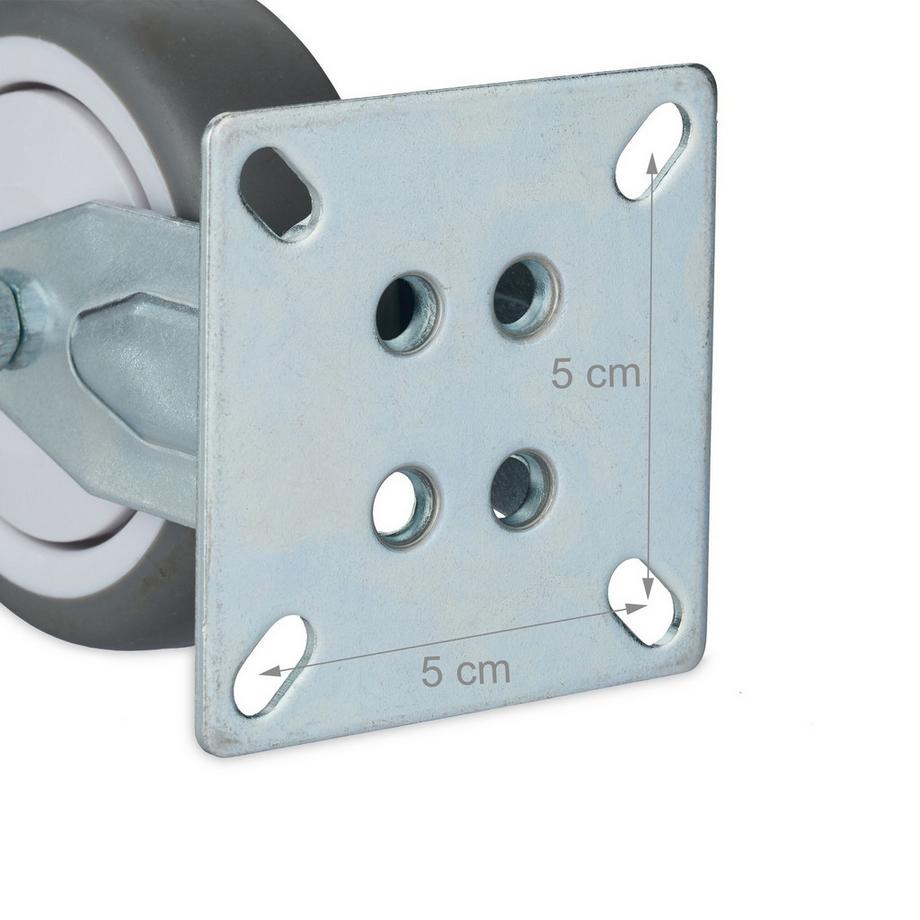 Northix  Ruote fisse, confezione da 4 