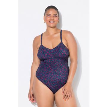 Maillot de bain à coques souples, imprimé léopard coloré
