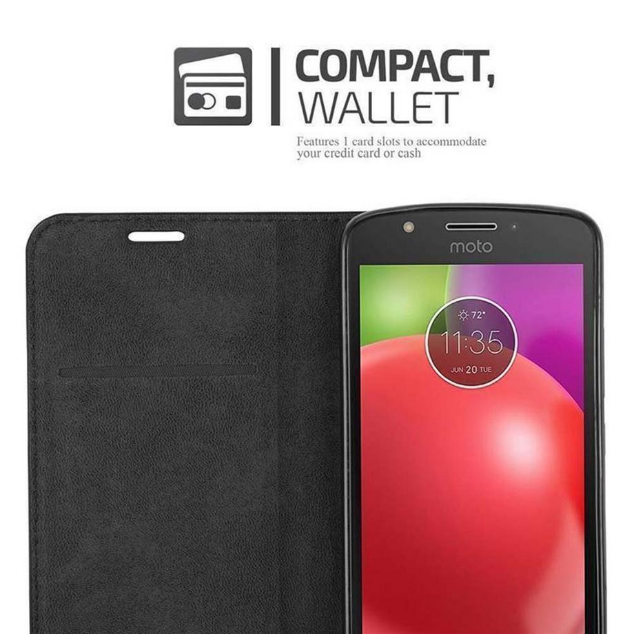 Cadorabo  Housse compatible avec Motorola MOTO E4 PLUS - Coque de protection avec fermeture magnétique, fonction de support et compartiment pour carte 
