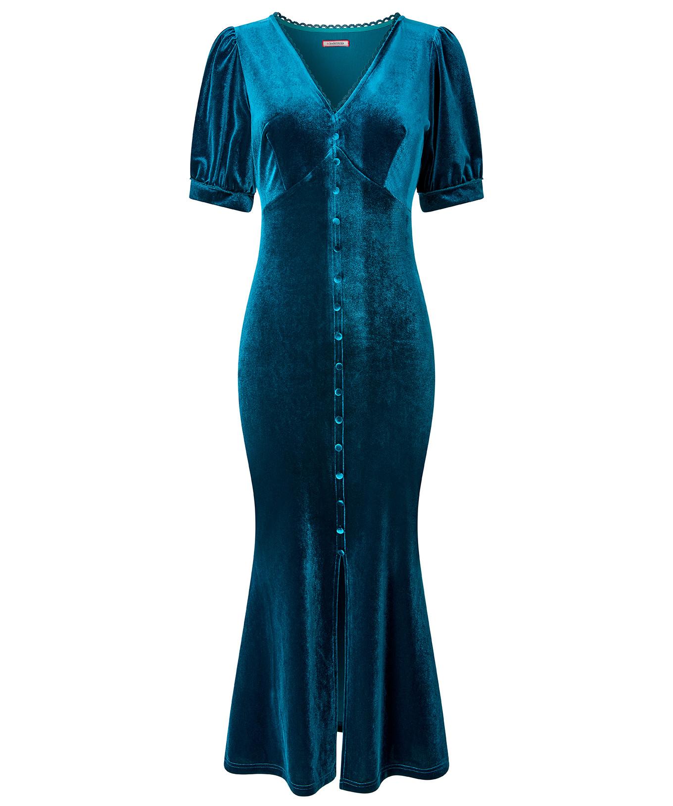 Joe Browns Robe en velours extensible col V  