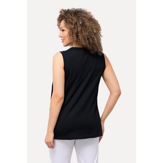 Ulla Popken  Top smanicato classico con drappeggio e scollo rotondo 