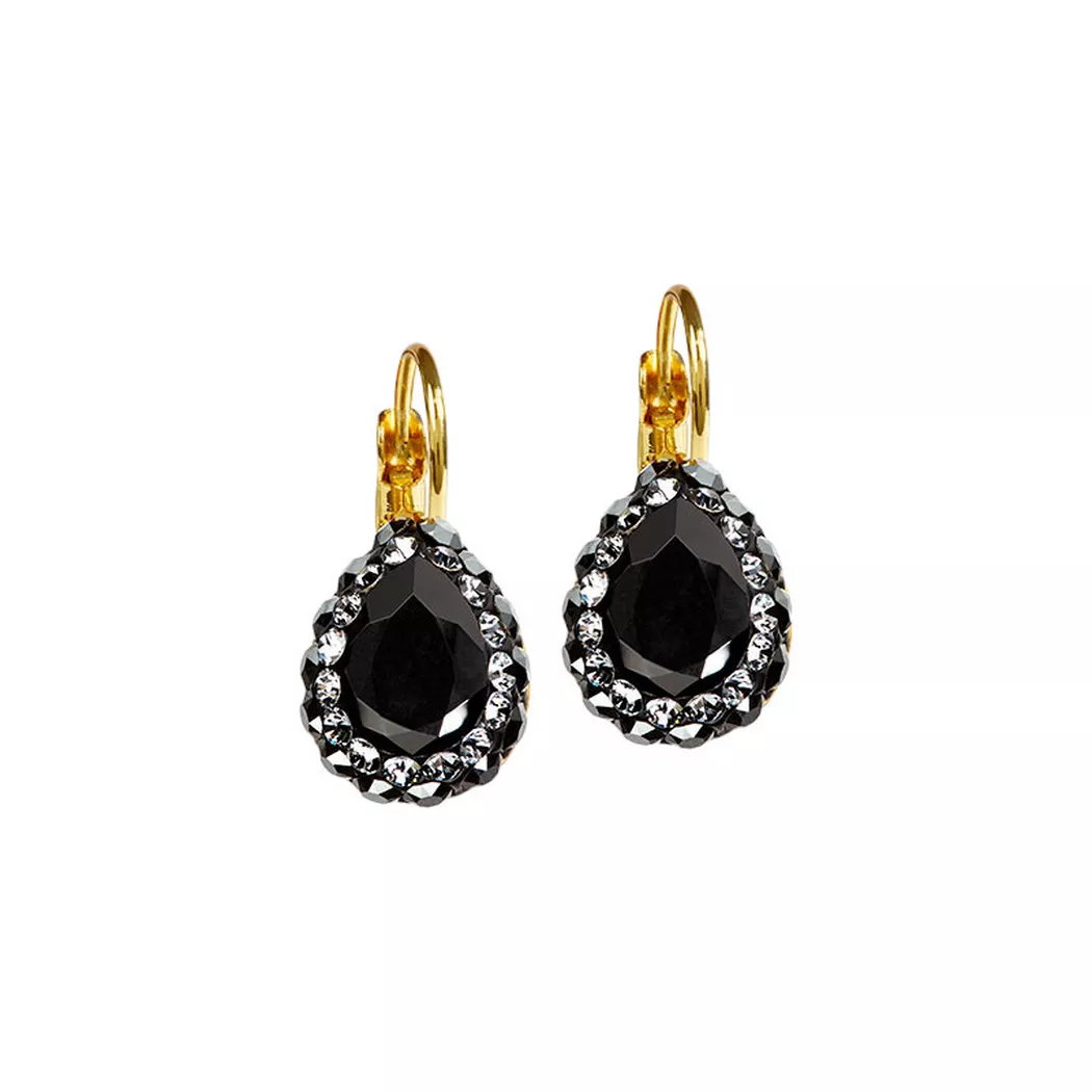 "Steinkult - ""Ohrringe mit geschliffenen Kristallen """"Annika"""""", 10mm, Schwarz"