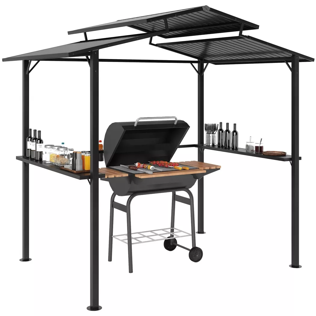 Outsunny - Grillpavillon, One Size, Schwarz