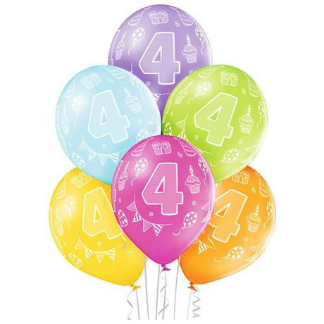 amscan  Ballone Zahl 4 (6Teile) 