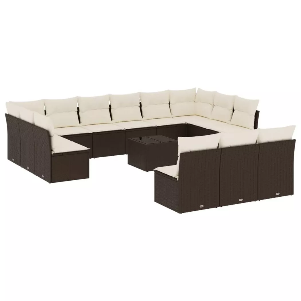VidaXL - Garten sofagarnitur poly-rattan, One Size, Braun