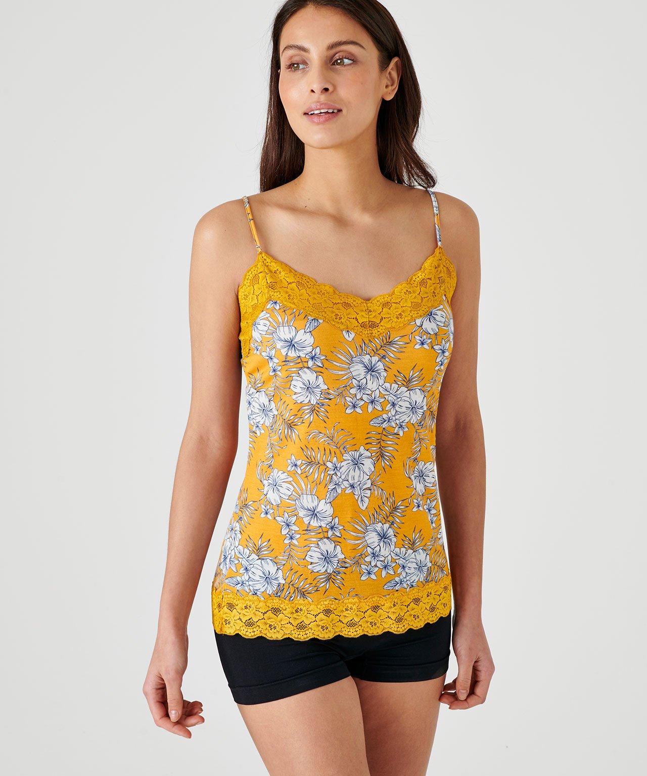 Image of Träger-shirt Aus Reiner Viskose. Damen Gelb 42/44