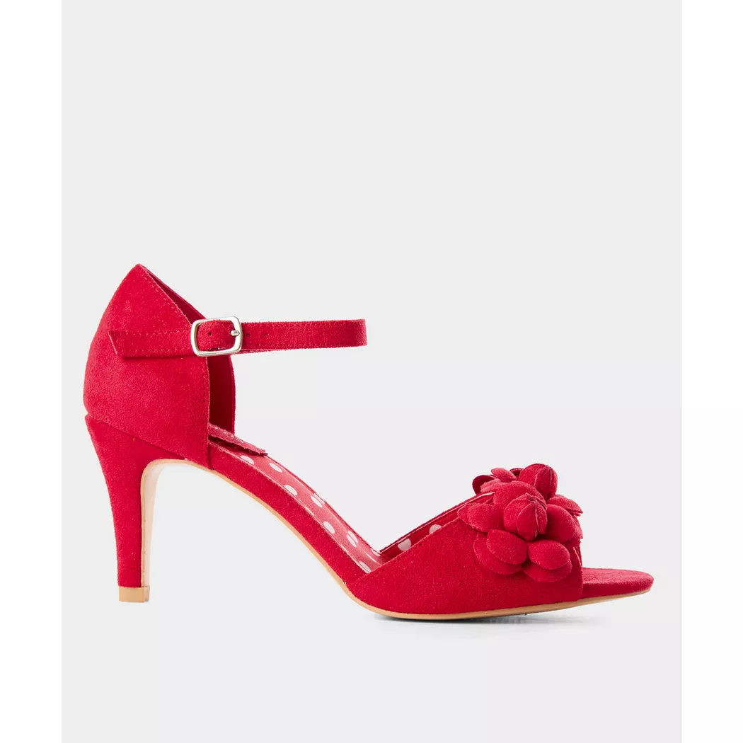 Joe Browns - Absatzschuhe mit offener Spitze und 3D-Blumen, für Damen, Rot Bunt, Größe 38