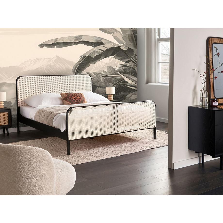 Beliani Lit avec sommier en Bois de pin Rustique GONFARON  