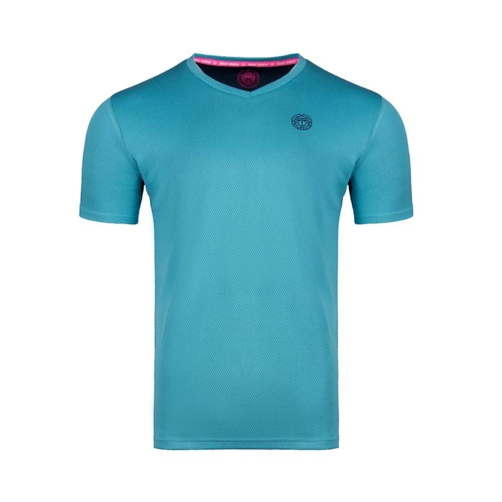 Image of Evin Tech Round-neck T-shirt - Aqua / Dunkelblau Unisex Blau 164