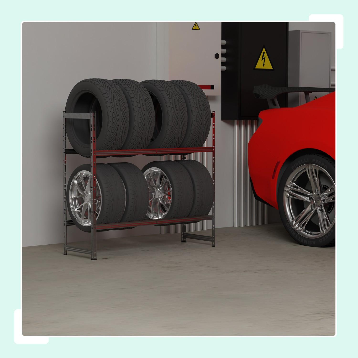 Northix Reifenregal für 8 Räder  