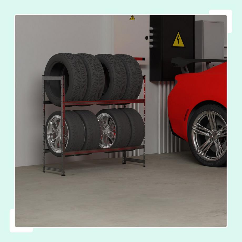 Northix Porta pneumatici per 8 ruote  