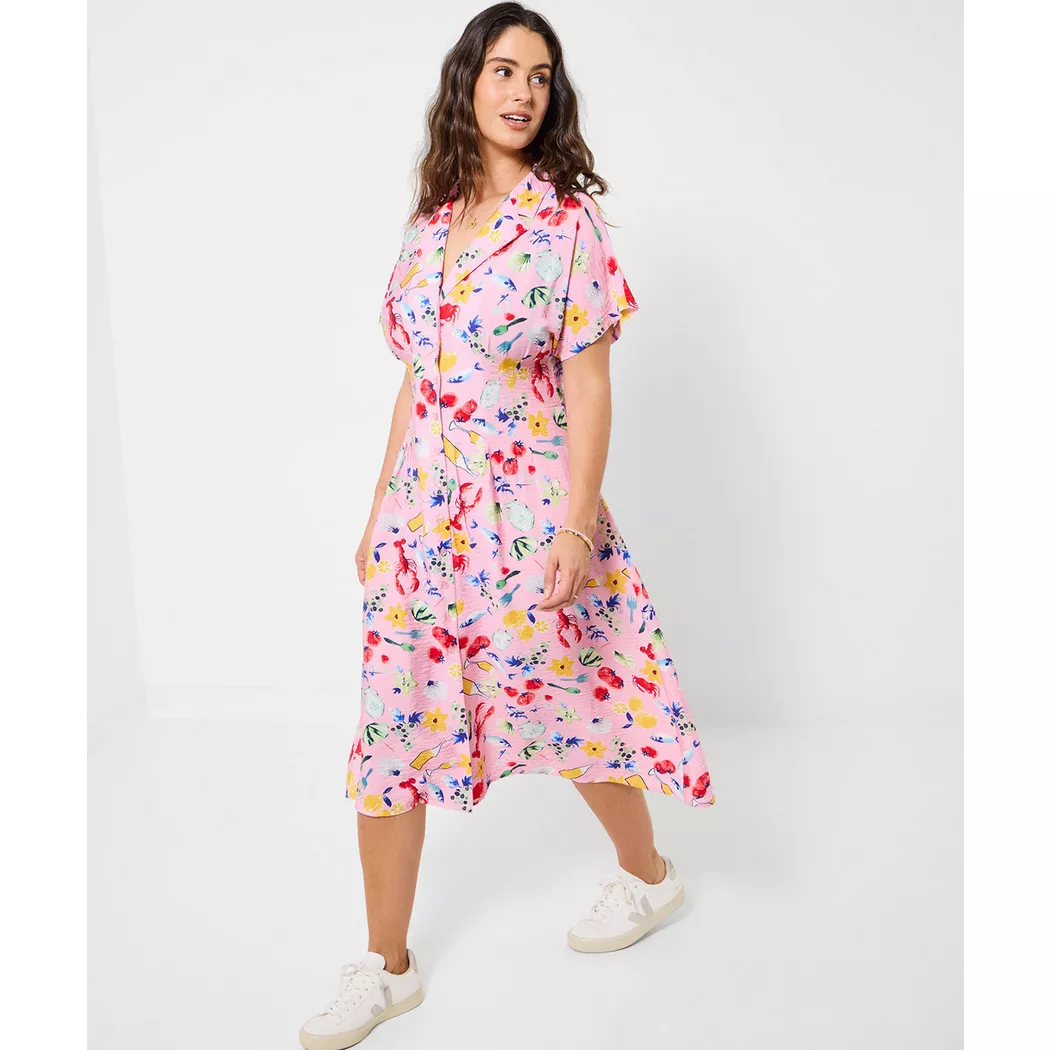 Joe Browns - Teekleid mit Muster und Fledermausärmeln, für Damen, Pink, Größe 46