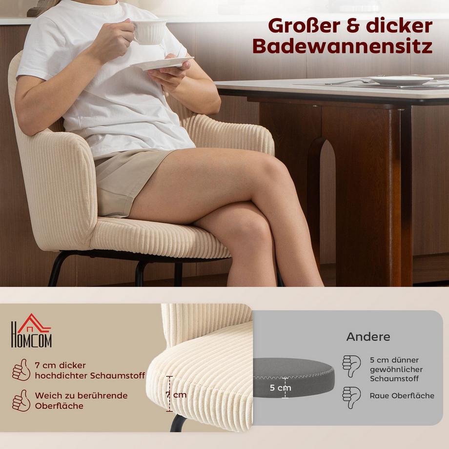 HOMCOM Chaise de salle à manger  