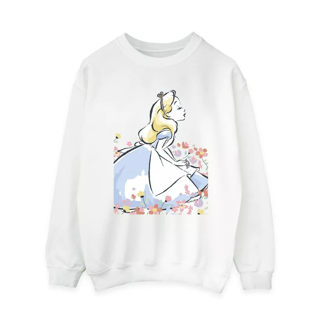 Disney - Alice in Wonderland Sweatshirt, für Damen, Weiss, Größe XL