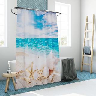 Northix Duschvorhang 180x200 cm mit Motiv  