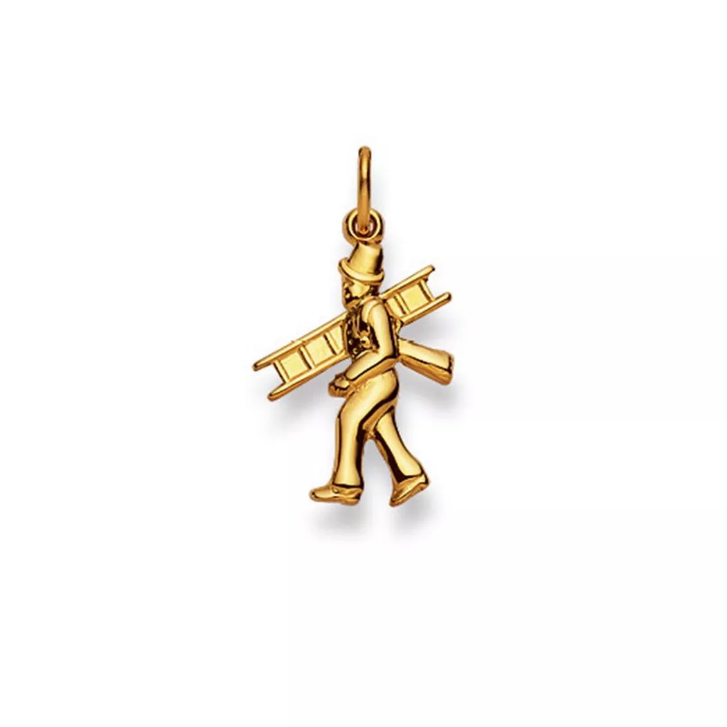 MUAU Schmuck - Anhänger Kaminfeger Gelbgold 750, 22x12mm, One Size