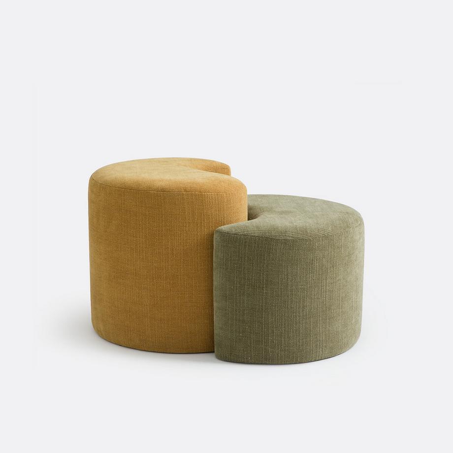 La Redoute Intérieurs Set aus 2 zweifarbigen Hockern  