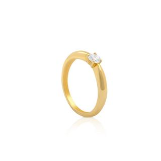 MUAU Schmuck  Solitaire Ring Diamant 0.25ct. Gelbgold 750 