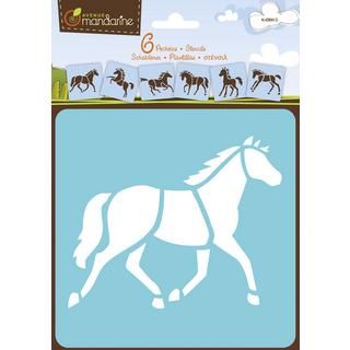 Clairefontaine  Clairefontaine Set de 6 Pochoirs enfants, Chevaux 