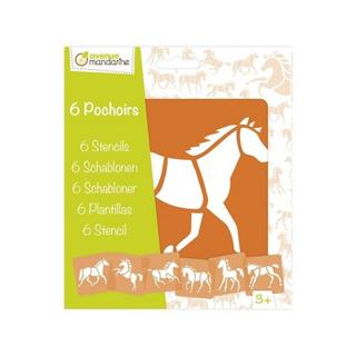 Clairefontaine  Clairefontaine Set de 6 Pochoirs enfants, Chevaux 