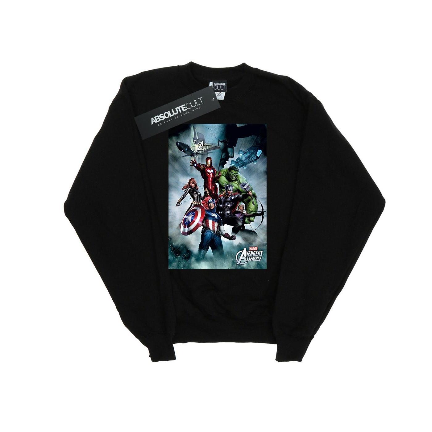 Image of Avengers Team Montage Sweatshirt Jungen Schwarz 152-158