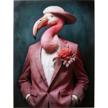 Glasbild Mister Flamingo 120x160