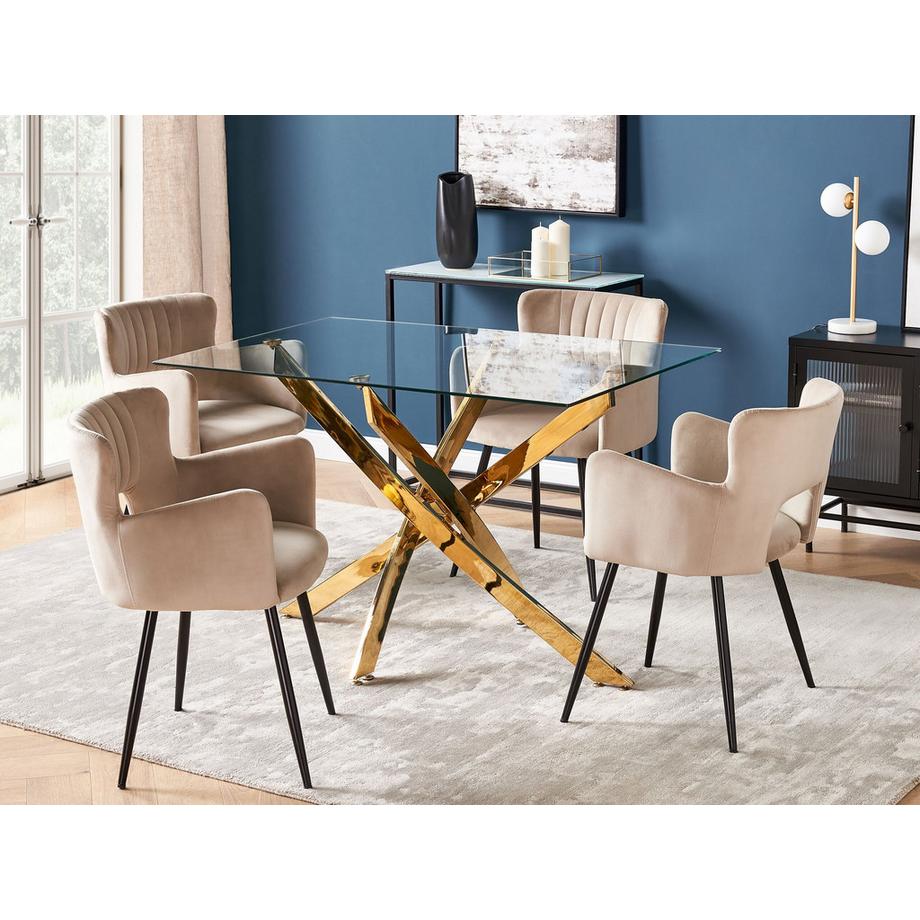 Beliani Tavolo da pranzo en Vetro temperato Moderno MARAMO  