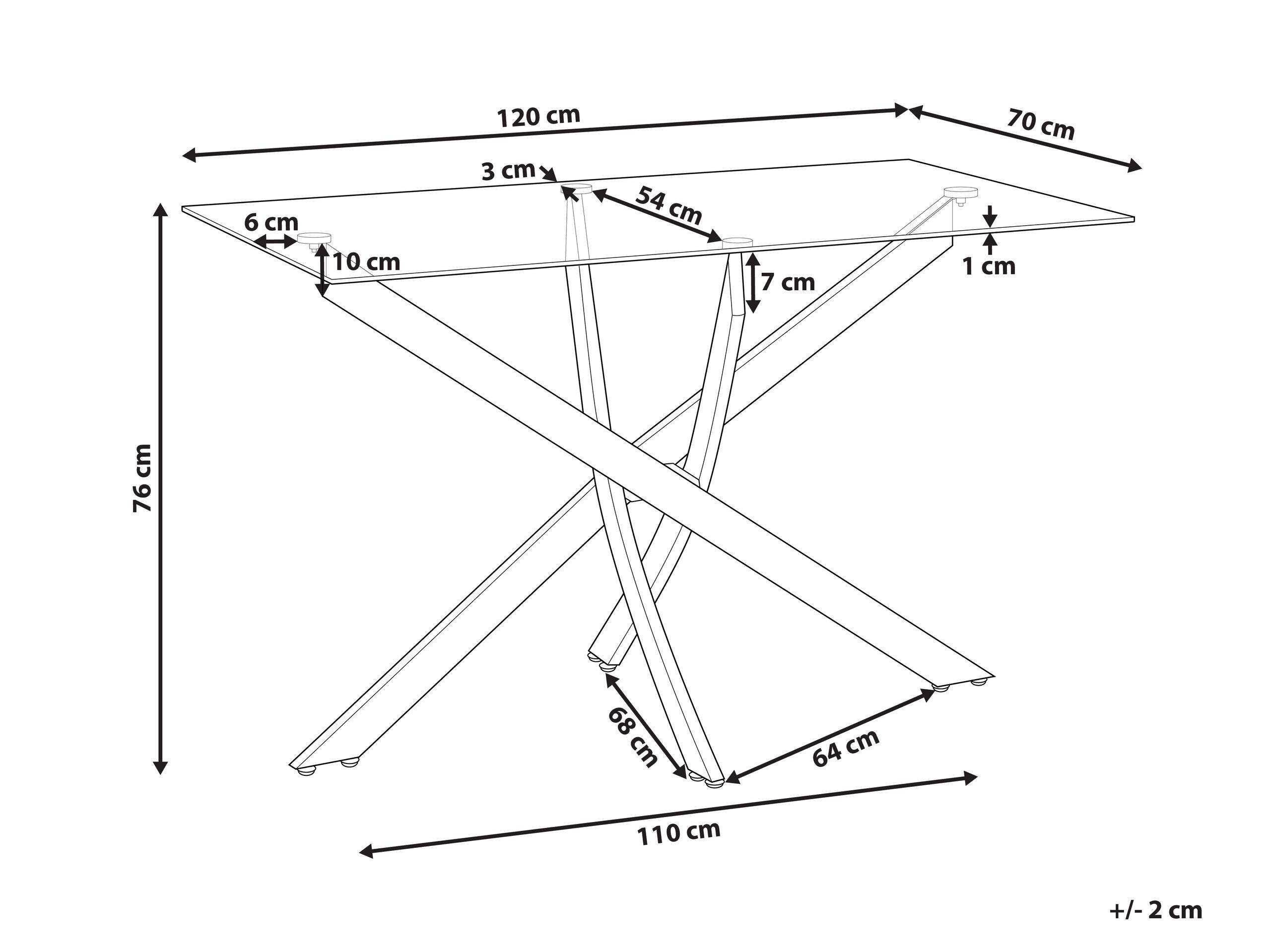 Beliani Esstisch aus Sicherheitsglas Modern MARAMO  
