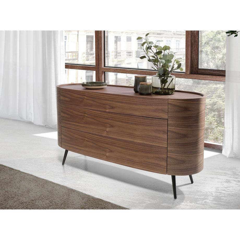 ANGEL CERDA Kommode aus Nussbaumholz undem Stahl  