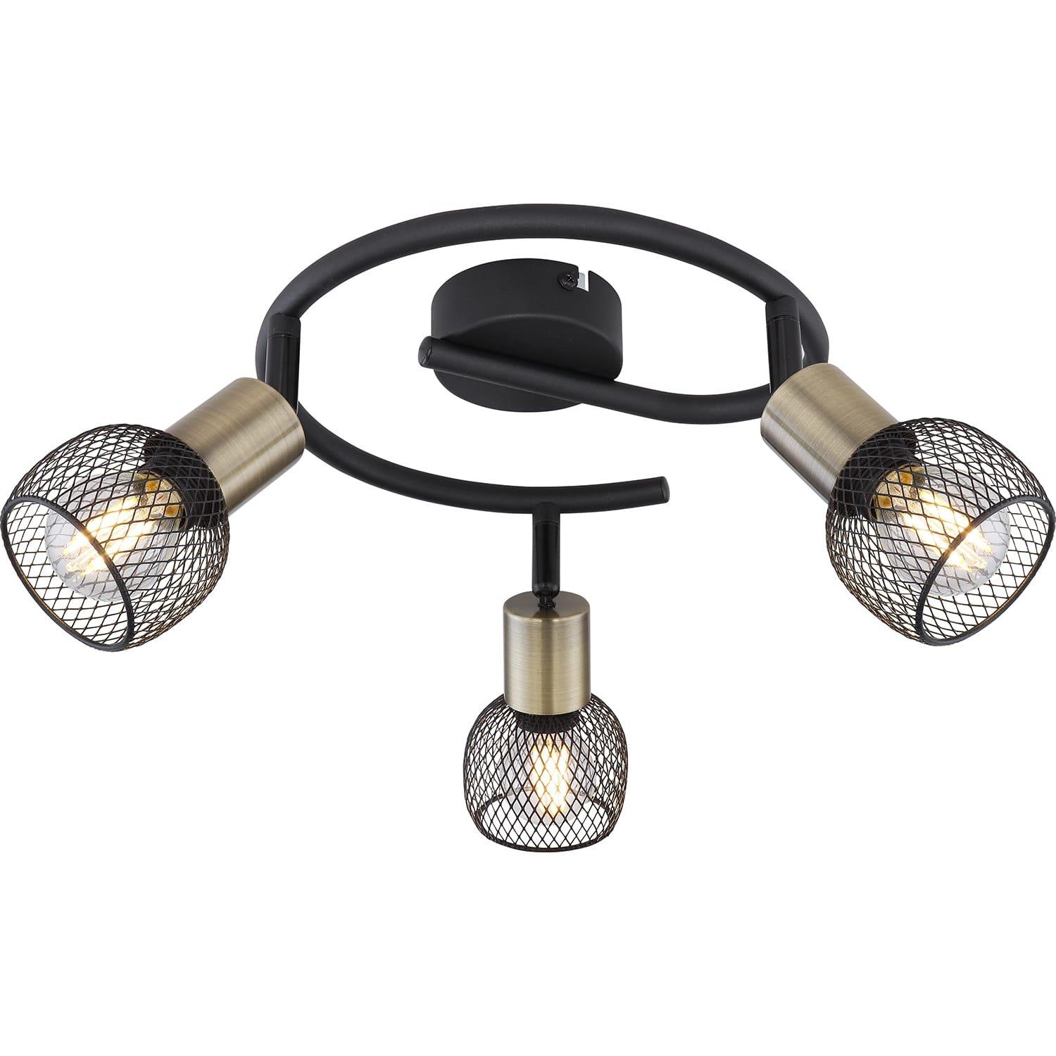 mutoni Spot Fiastra métal noir mat 3xE14  