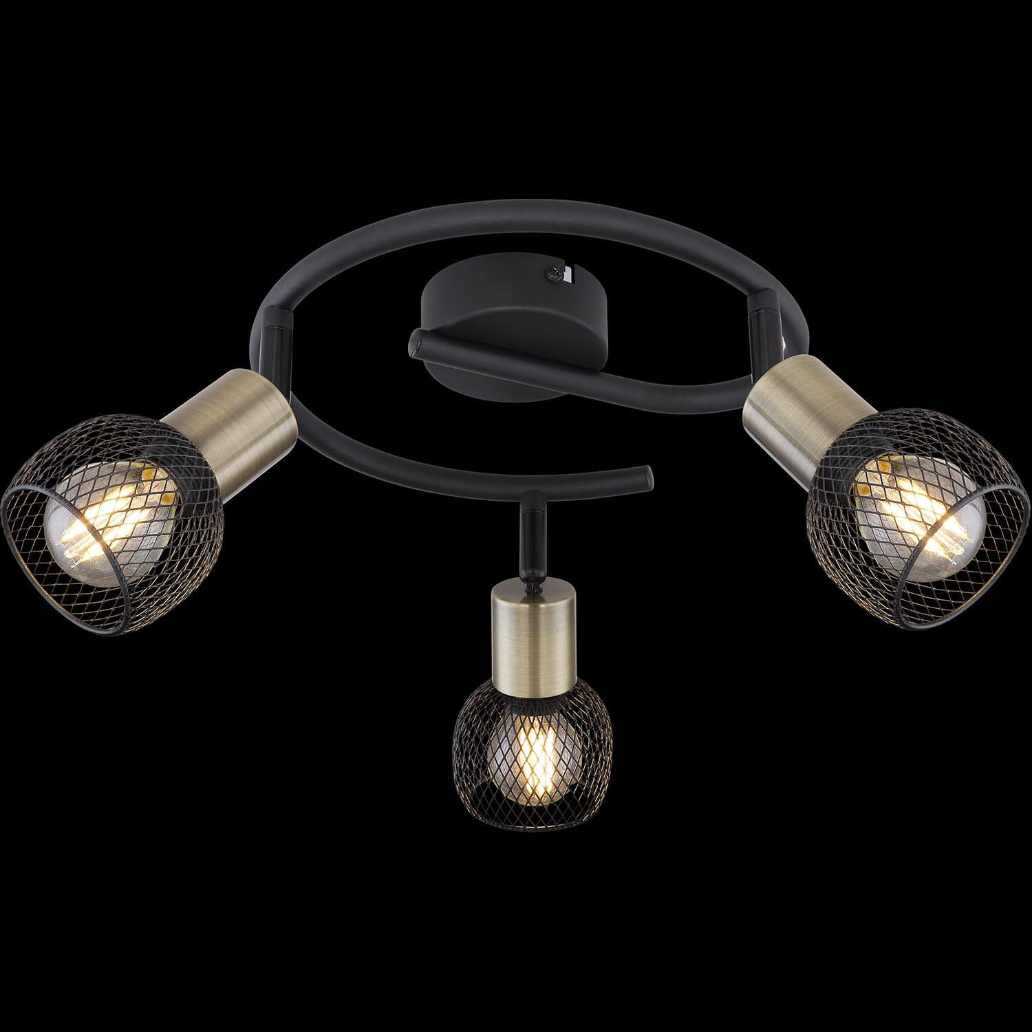 mutoni Spot Fiastra métal noir mat 3xE14  