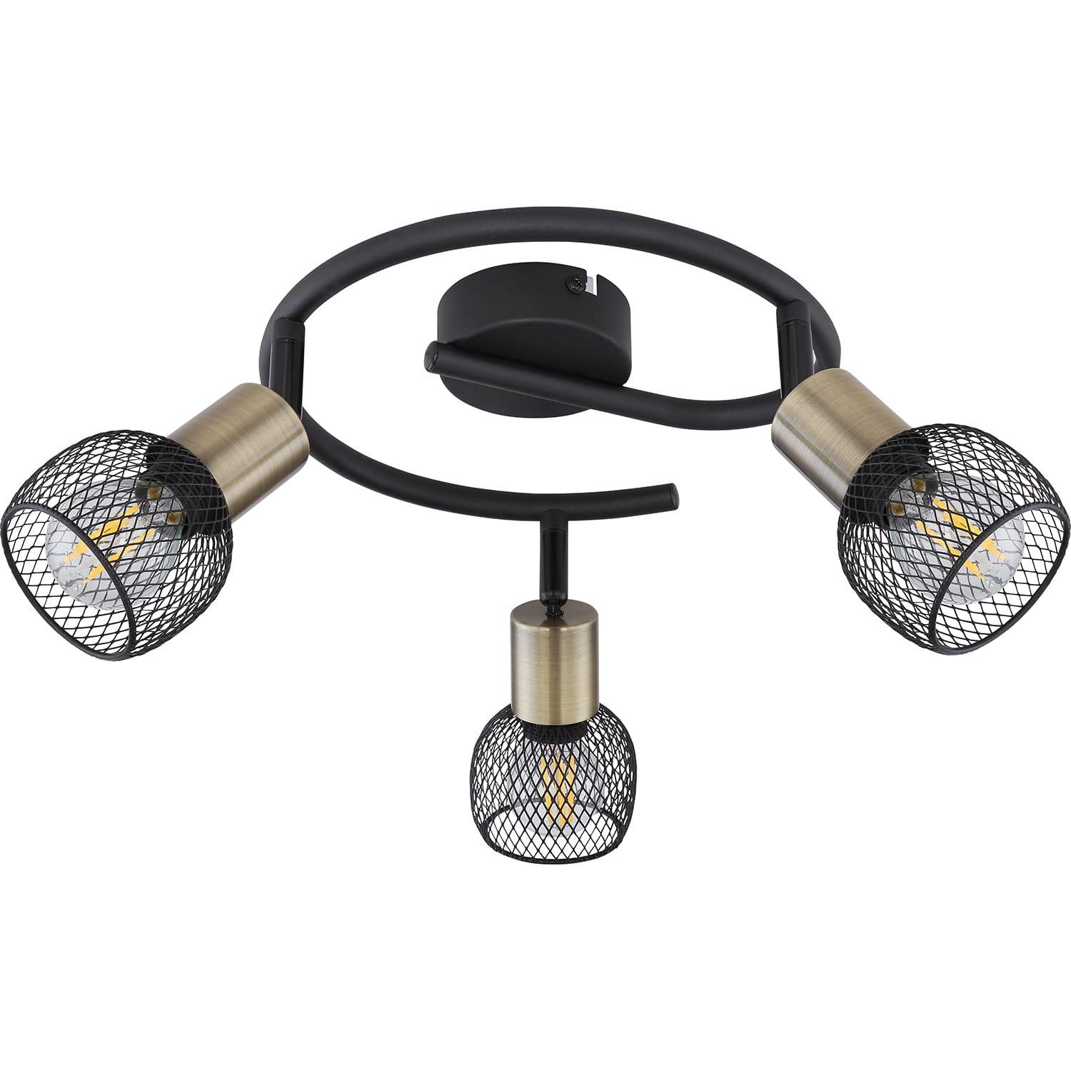 mutoni Spot Fiastra métal noir mat 3xE14  