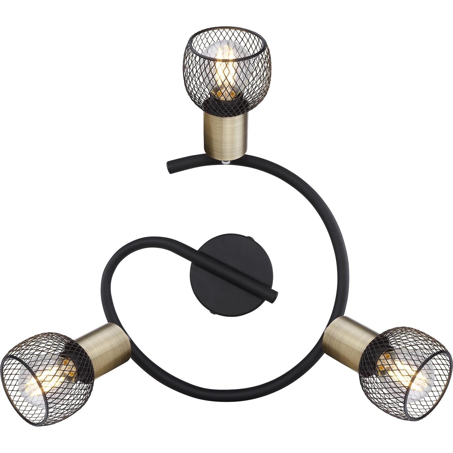 mutoni Spot Fiastra métal noir mat 3xE14  