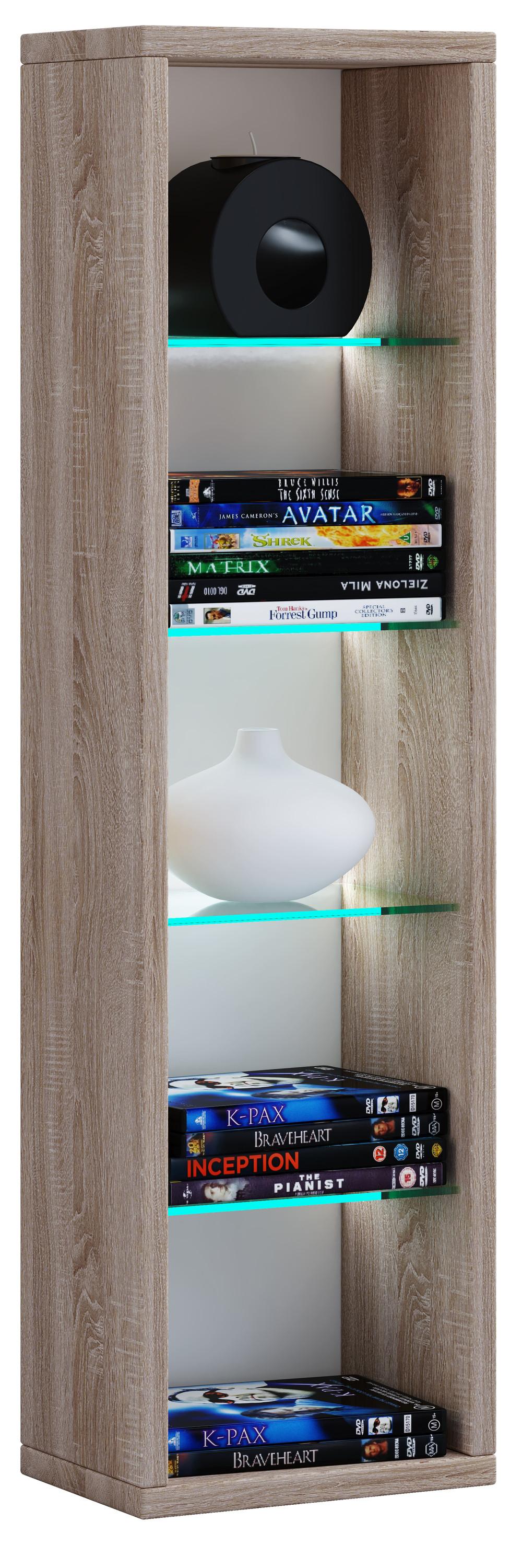 VCM Holz CD DVD Regal | Bücherregal | Aufbewahrung | Maße H. 77 x B. 21 x T. 14 cm | Standregal - Rasato L  