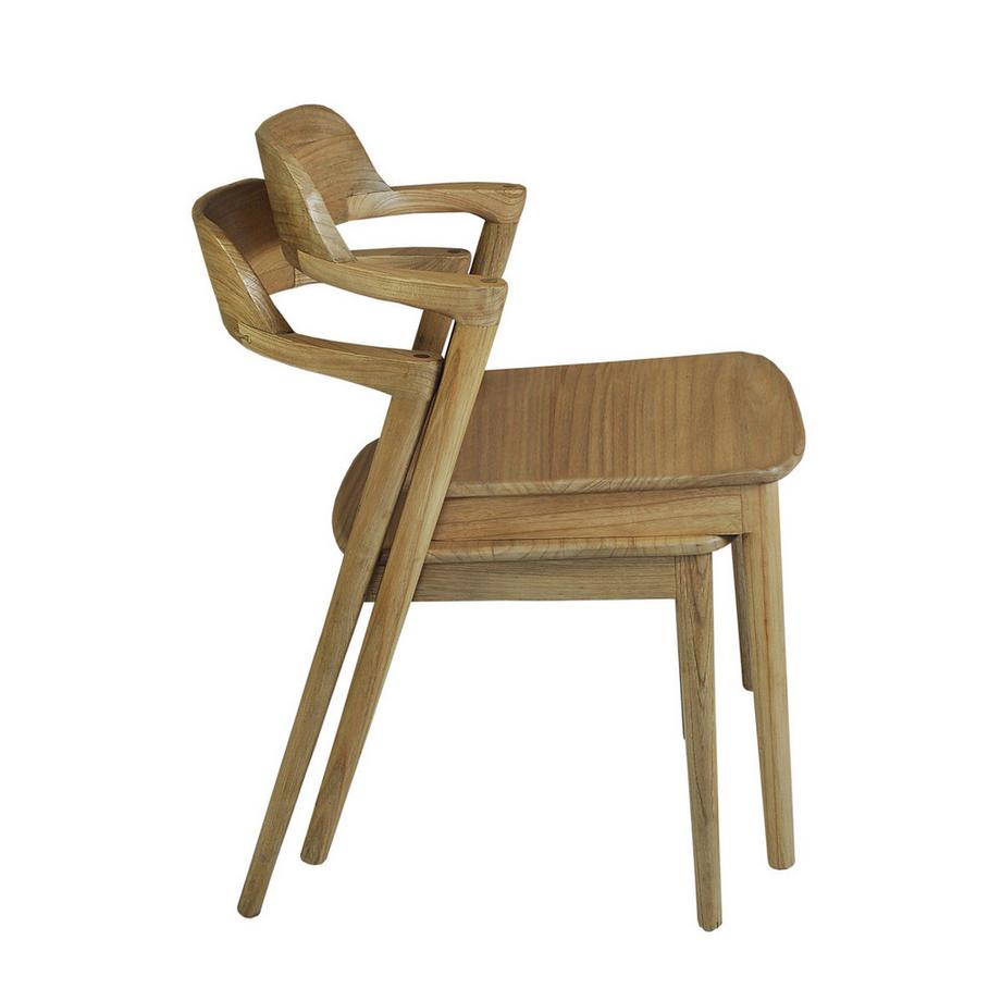 mutoni Chaise avec accoudoirs Nordica nature  