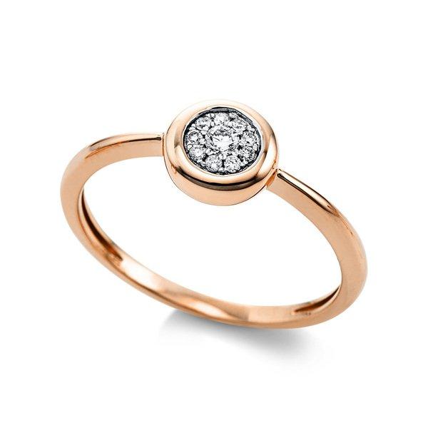 Image of Verlobungsring 750/18k Rotgold Diamant 0.08ct. Damen Gold 54