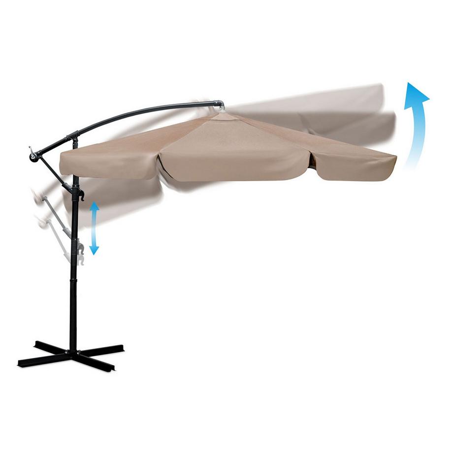 B2X Ombrellone da giardino pieghevole 8 segmenti 350 cm con copertura Plonos PL-881  