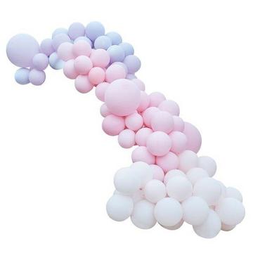 Kit Luxe Guirlande de Ballons Rose & Violet Pastel