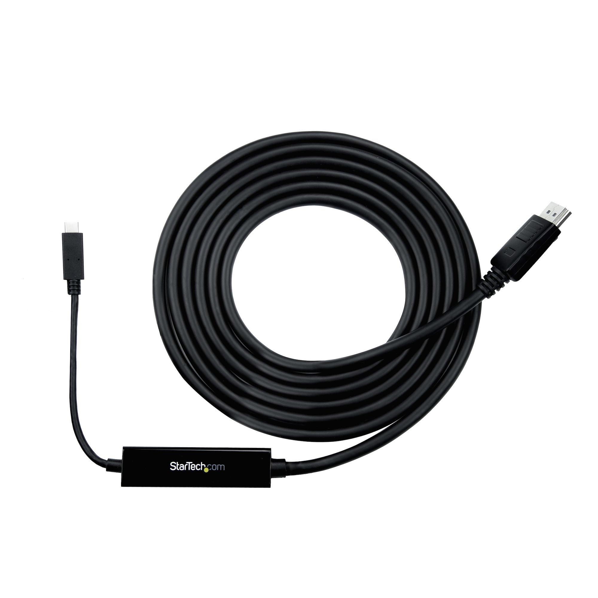 STARTECH.COM  StarTech.com 3m USB-C auf DisplayPort 1.2 Kabel 4K 60Hz - USB-C auf DP Adapterkabel/Videoadapter - HBR2 - USB-C DP Alt Mode auf DP Monitor Videokabel - Thunderbolt 3 kompatibel - Schwarz 